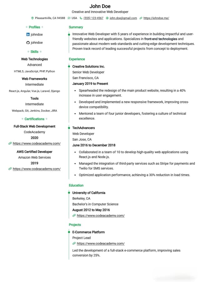 Additional Resume Template 1